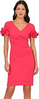 Adrianna Papell Damen Kurzes Strickkleid aus Krepp Kleid