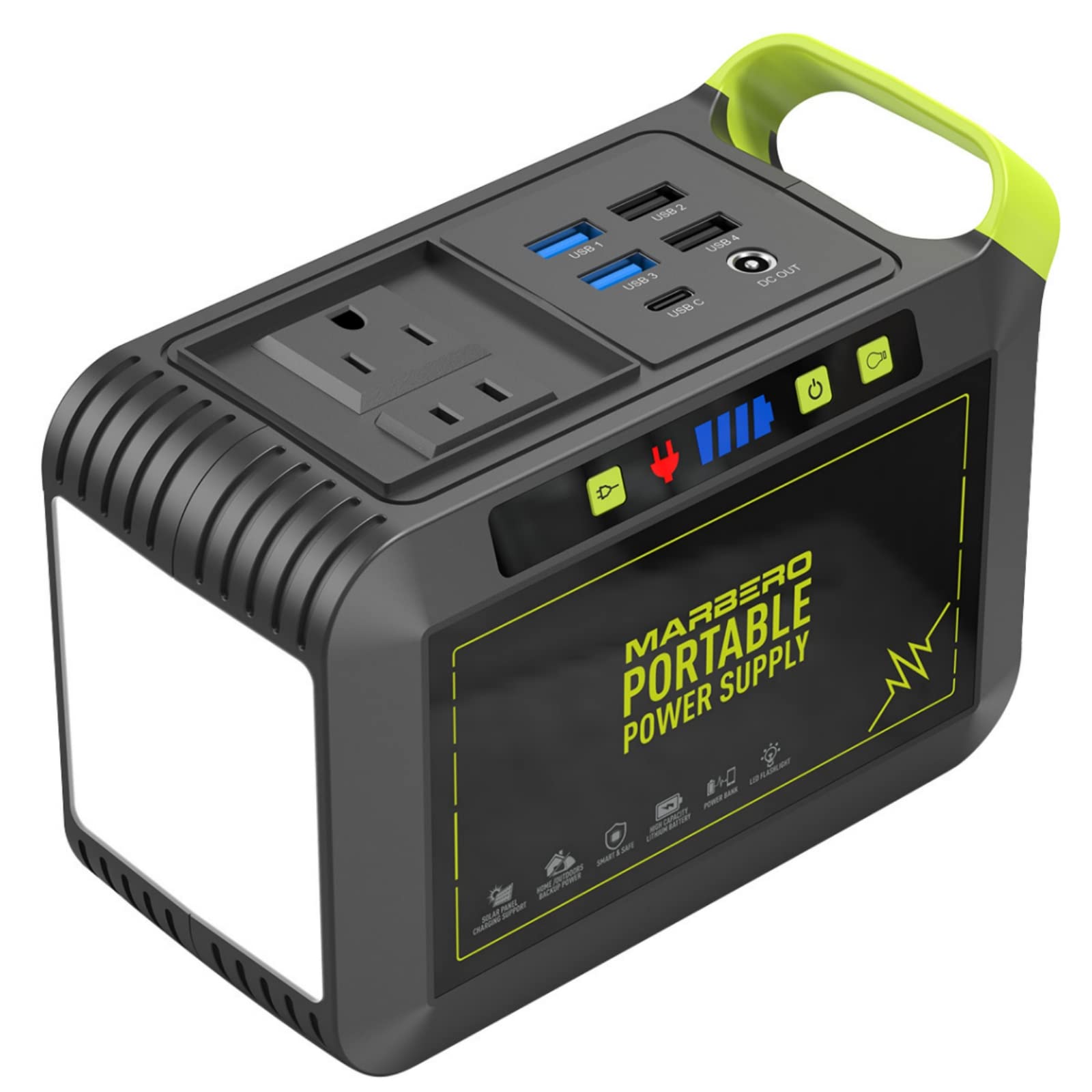 MARBERO Portable Power Station 88Wh, 120W Surge, Solar Generator 24,000mAh | Pow