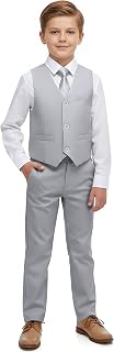 Boys 4 Pieces Suits Slim Fit Kids Vest Pants Sets Formal Dresswear for Boy