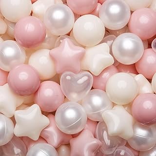 TRENDPLAY Ball Pit Balls Star and Heart Shapes for Toddlers - 50 100 200 500 Count Plastic Balls for Ball Pit Fun and Play