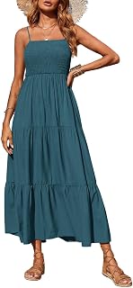 PRETTYGARDEN Women's Summer Maxi Dress 2026 Spaghetti Strap Sundresses