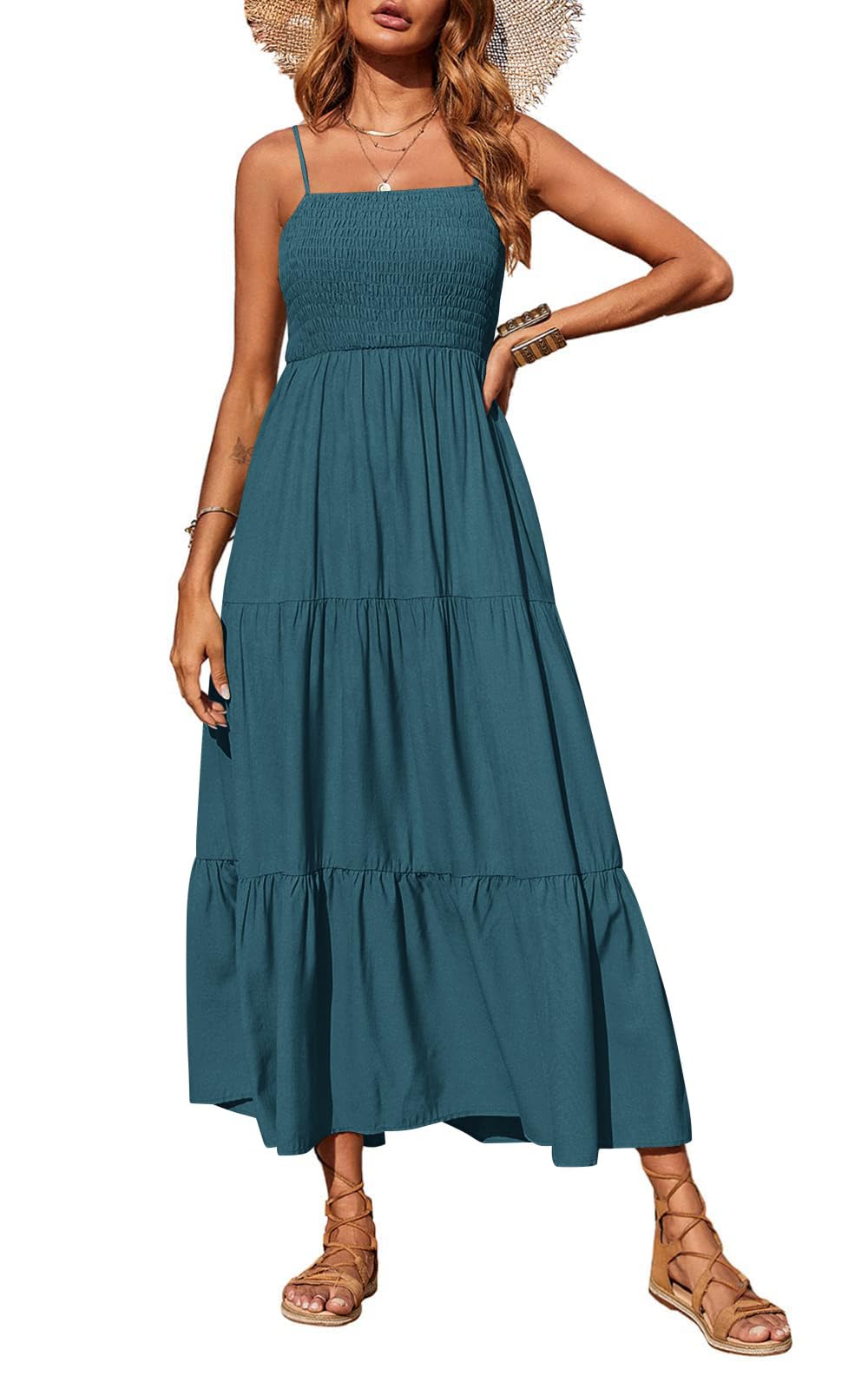 PRETTYGARDEN Women's Summer Maxi Dress 2026 Spaghetti Strap Sundresses