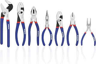 WORKPRO 7-Piece Pliers Set, Pliers Tool Set with Comfort Grip, Blue | Groove Joint Plier, Long Nose Pliers, Slip Joint Pliers, Linesman Plier, Diagonal Pliers for DIY & Home Use