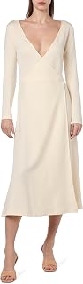 Tommy Hilfiger Women's Wrap Dress F&F Wrap Midi Dress LS with V-Neck