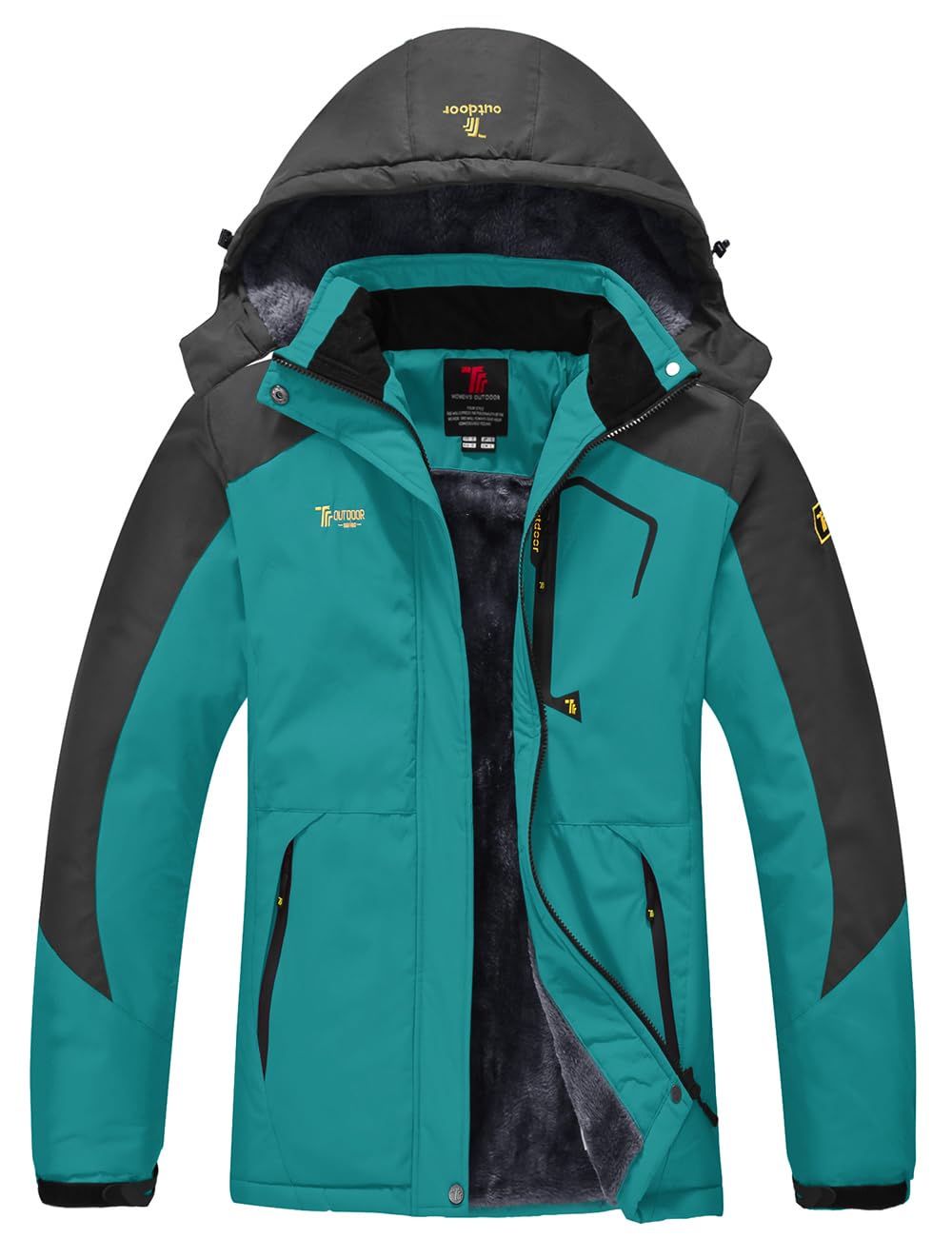 YSENTO Women's Winter Jacket Waterproof Soft Shell Warm Fleece Jacket with Remov