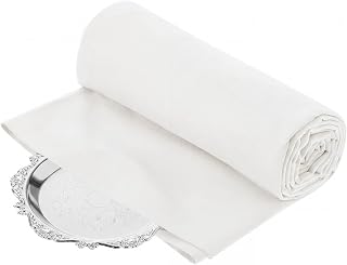 Jecery 1.1 Yard Anti Tarnish Silver Cloth by the Yard, Light Beige | Luxury Jewelry Silver Polishing Storage Protect Cloths for Silverware Flatware Silversmith Polishing