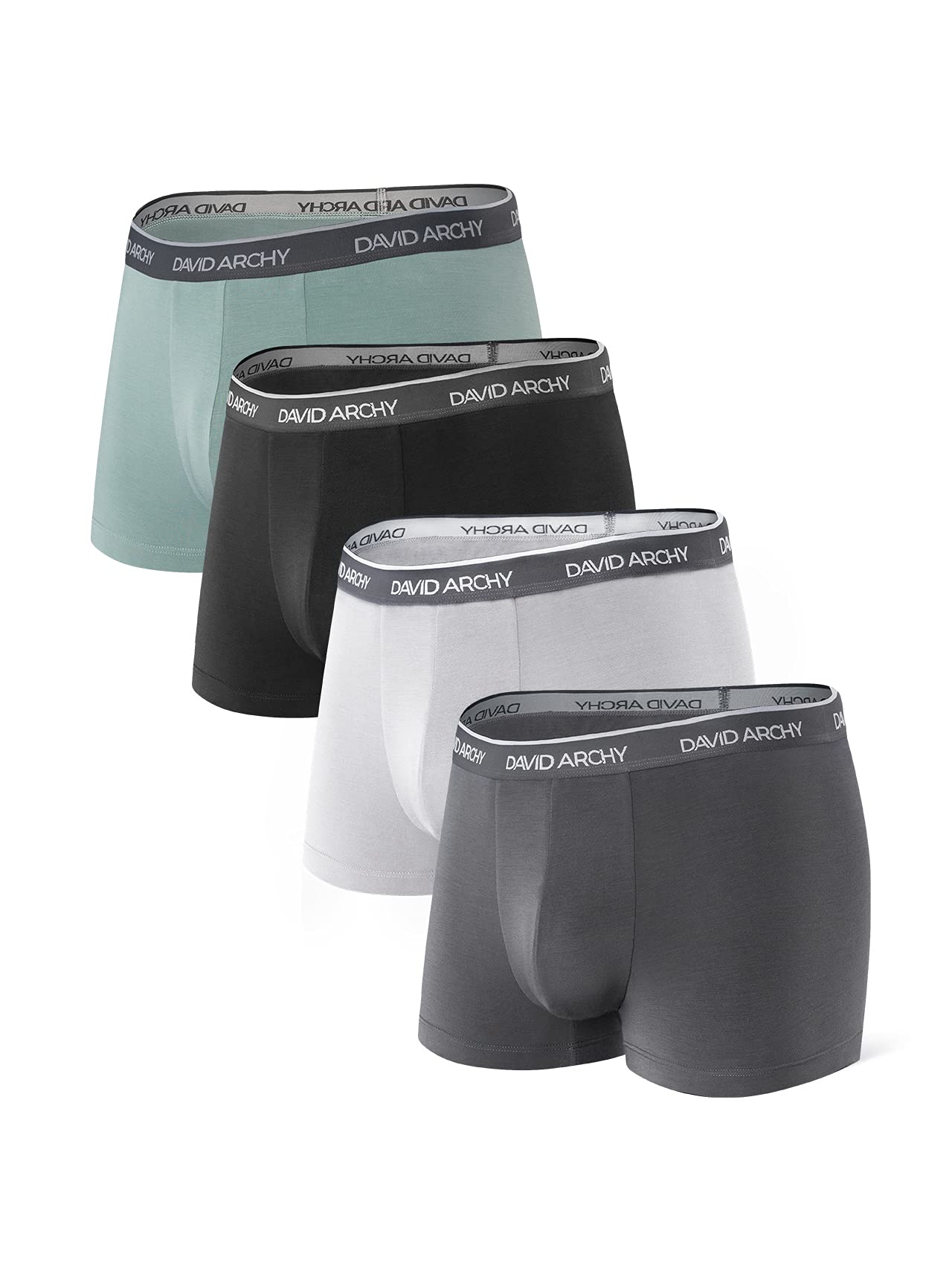 DAVID ARCHY Men's Seamless Boxer Shorts Set of 3/4/7 Bamboo Fibre Pouche Underwe