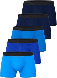 FM London Pack of 5 Men's Boxer Briefs with HyFresh Odour Protection Technology - Breathable Underwear for Men Suitable for All Occasions