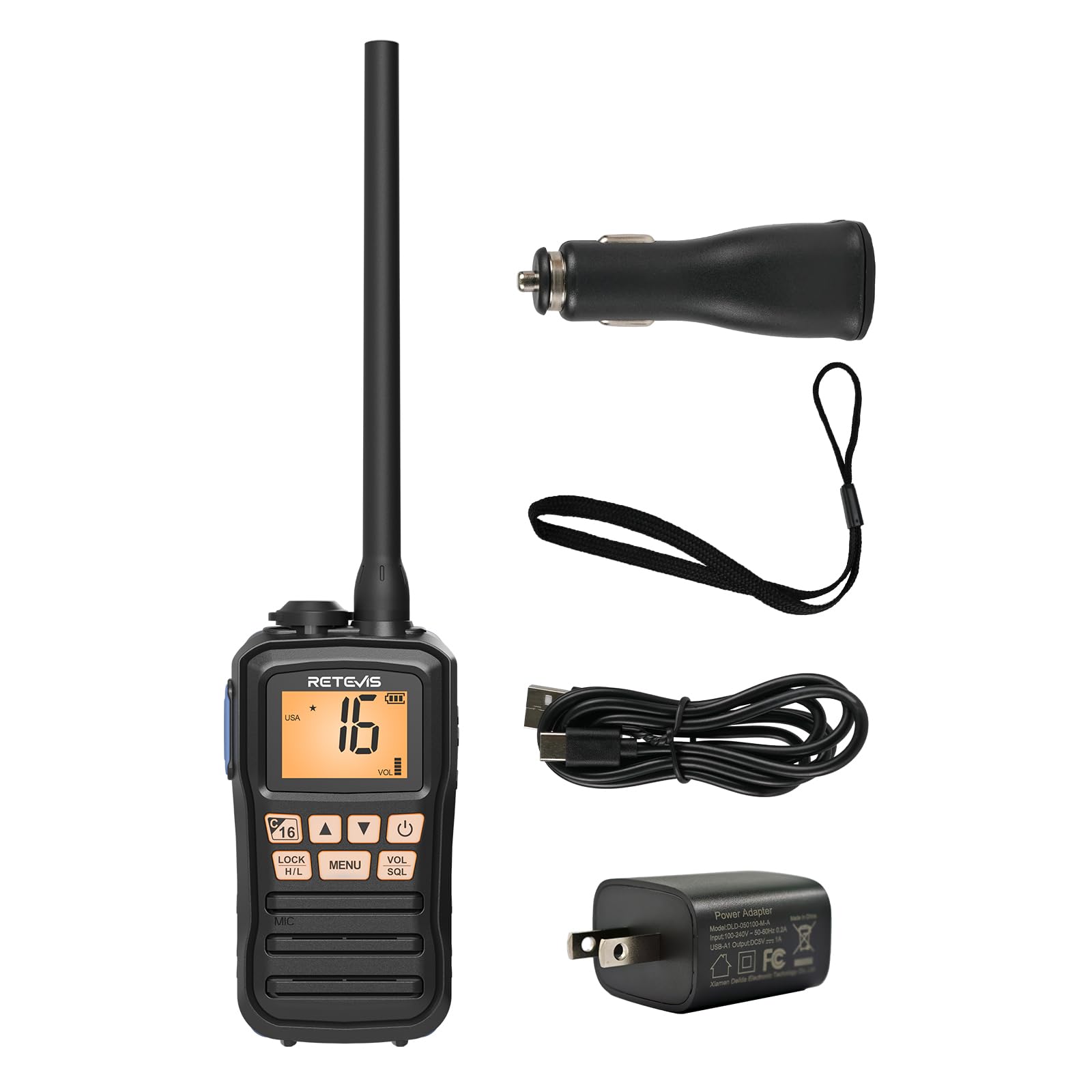 Retevis RM01P 3.5W Marine Radio VHF IP67 Floating, USB-C for Fishing(1Pack) | Hu