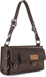 Wrangler Y2K Purse Small Shoulder Bag for Women with Western Detachable Charms