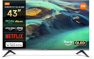 XIAOMI TV F Pro 43 2025, 43 Inch (101 cm) 4K QLED Smart TV, Fire TV, HDR10+ | MEMC, Alexa Voice Control, 2GB+32GB, Works with Apple AirPlay