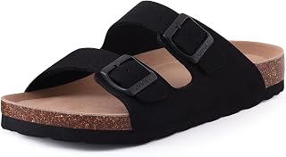 ODOLY Unisex Cork Sandals with Arch Support, Summer Outdoor Sandals with Adjustable Buckle for Men Women