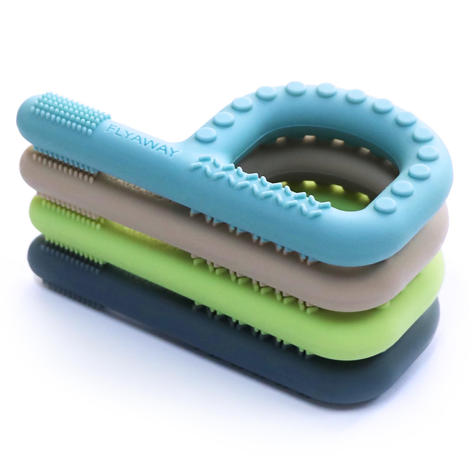 Teething Toys for Baby 3-6 6-12 Months 4 Pack P Shape, Sensory Toys for Kids Bab