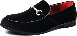 COSIDRAM Mens Dress Shoes Loafers Business Classic Suede Luxury Copper Chain Party Wedding Moccasins for Male