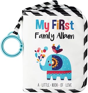 Urban Kiddy™ Baby's My First Family Album | Soft Photo Cloth Book Gift Set for Newborn Toddler &amp; Kids (Elephant)
