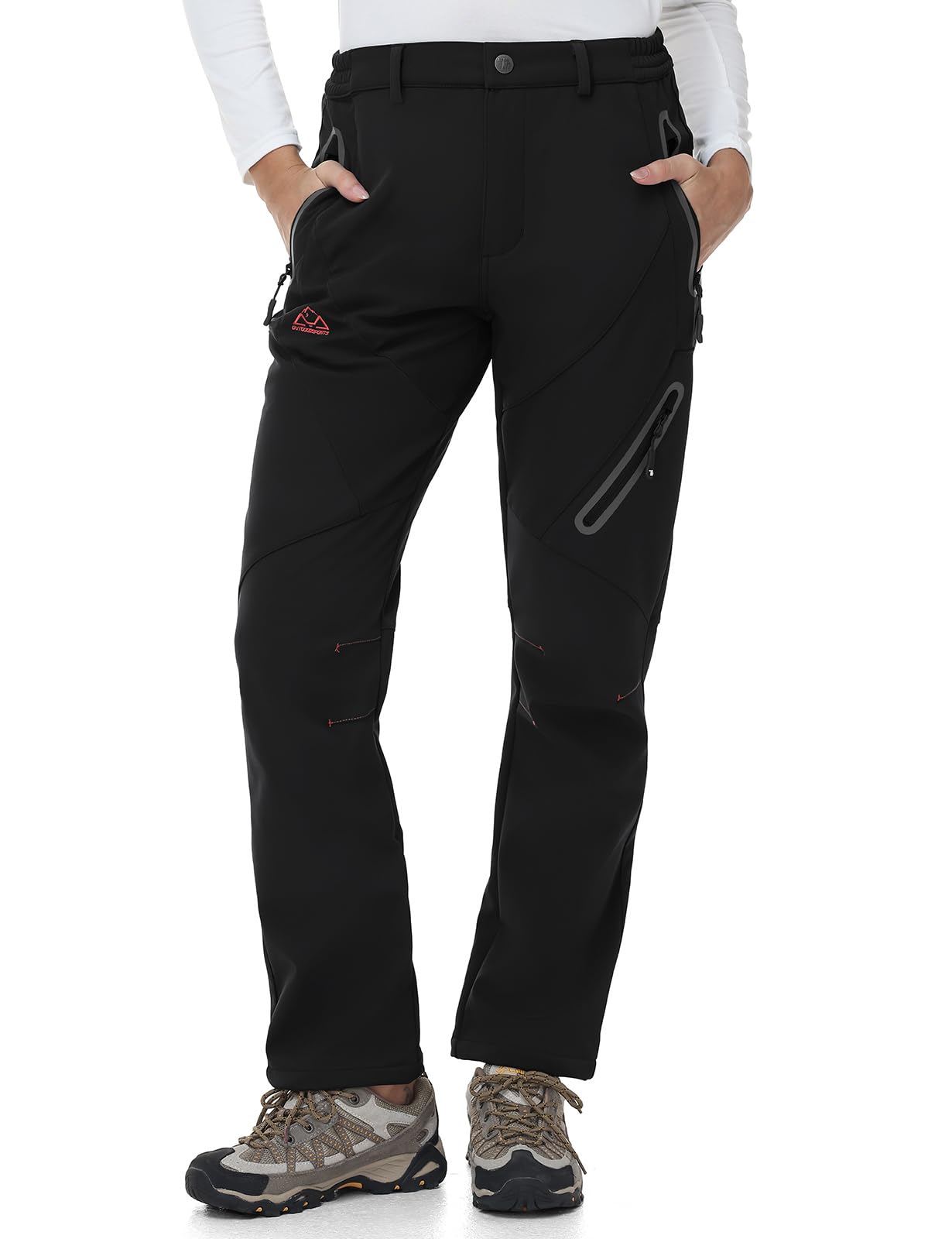 TBMPOY Pantaloni da sci da donna foderati in pile, impermeabili, invernali, cald