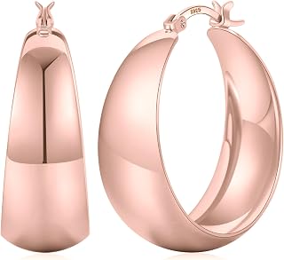 Senteria Ohrringe Silber 925 Creolen für Damen Groß Dick Leichte 12mm Breit