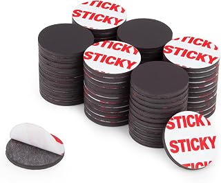 Towjug Round Magnets with Adhesive Backing 0.8" x 0.08", 30 Magnetic Dots | Anisotropic Circle Magnet Tape for DIY Crafts, Art Projects, Whiteboards & Fridge, Classroom Decor & Office Supplies