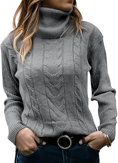 GeGekoko - Women's Elegant Long Sleeve Chunky Knit Casual Soft Turtleneck Sweater