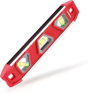 WORKPRO 23 cm Magnetic Spirit Level, Torpedo Level with 3 Vials