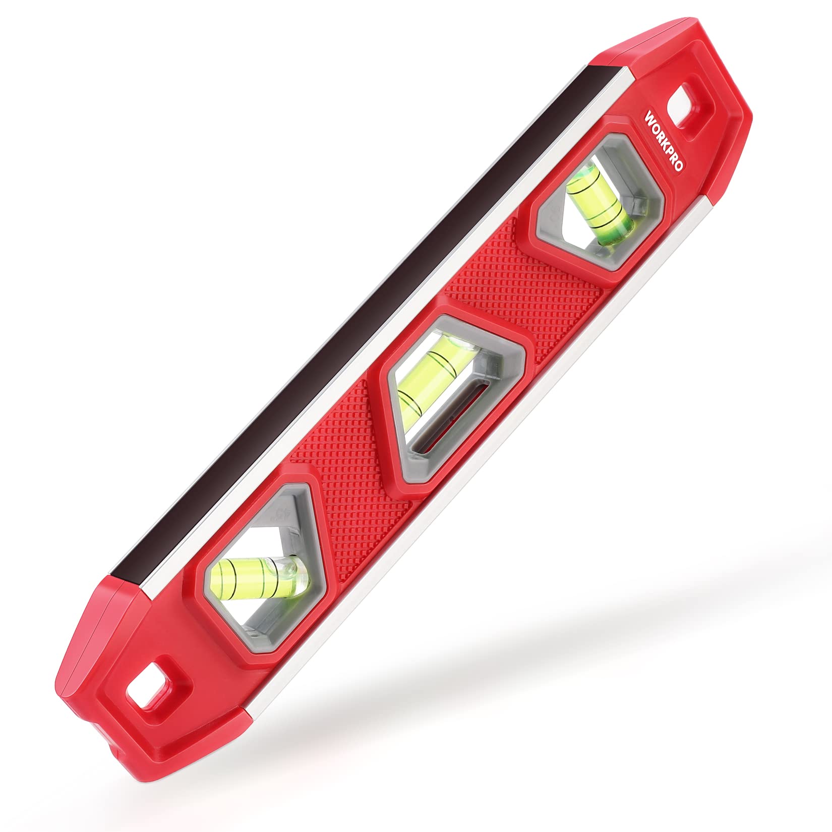 WORKPRO 23 cm Magnetic Spirit Level, Torpedo Level with 3 Vials