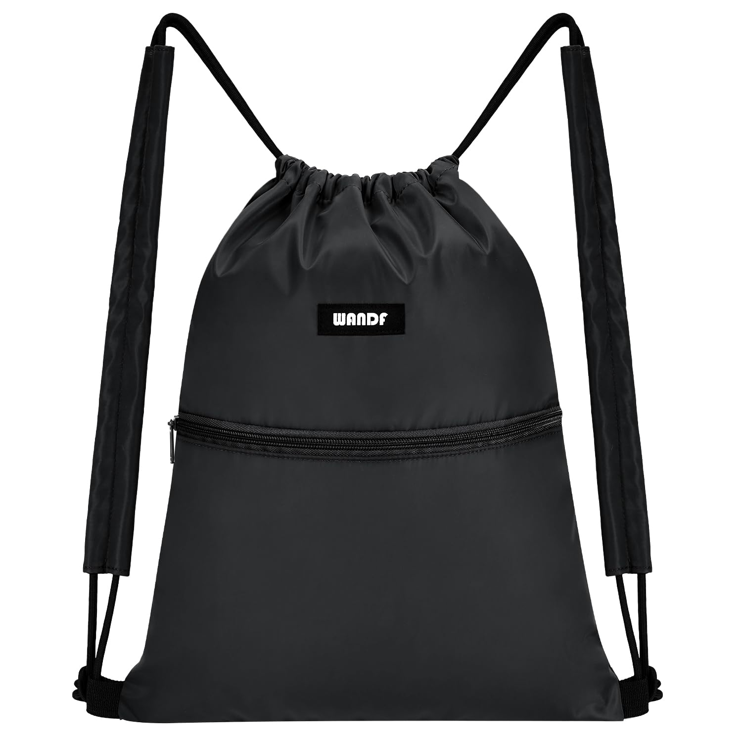 WANDF Drawstring Backpack with Shoulder Pad String Bag Sackpack Cinch Water Resi