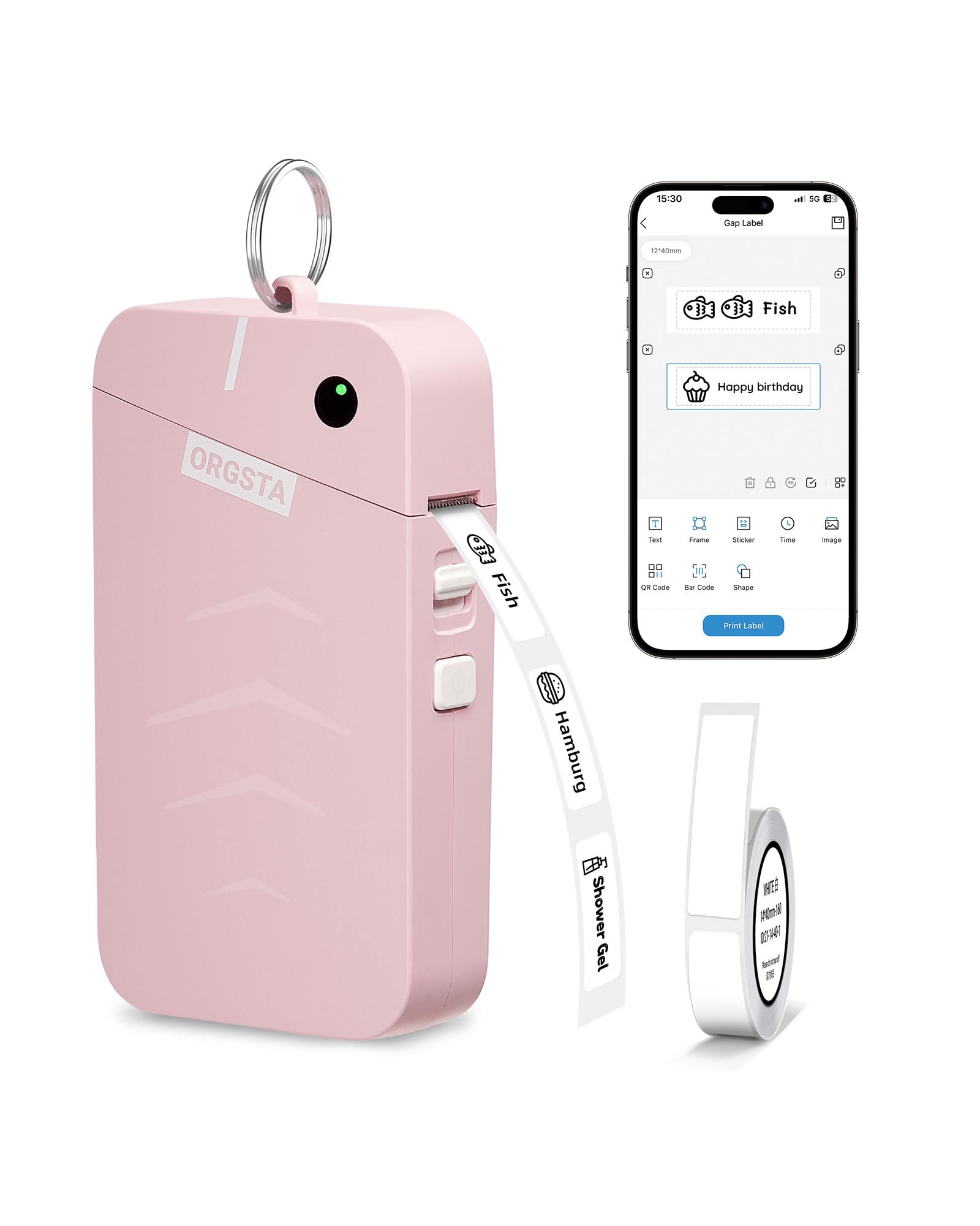 ORGSTA Label Maker, S001 Portable Bluetooth Label Maker Machine with Tape | Ther