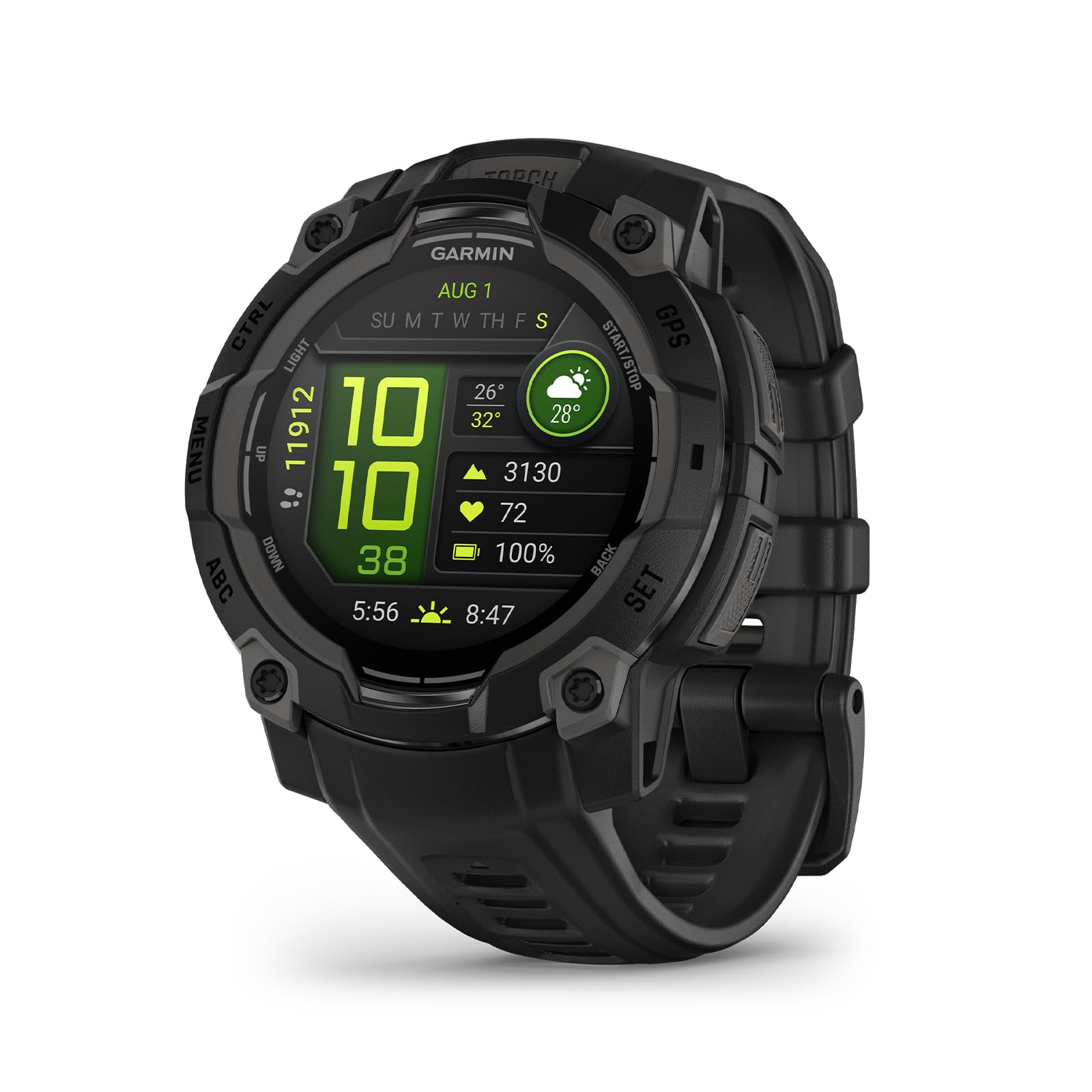 Garmin Instinct® 3 AMOLED, Rugged GPS Smartwatch, 45mm, Black | Bright AMOLED Di
