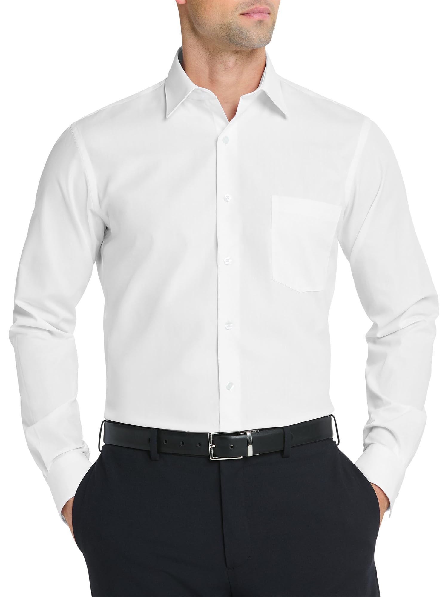 Van Heusen Slim Fit Shirt in Poplin Solid Colour Cheap Formal Hem Poplin Solid C