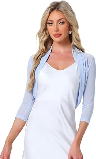 Allegra K Mesh Shrug Belero Women's Short Bolero Cardigan (Pack of 1)