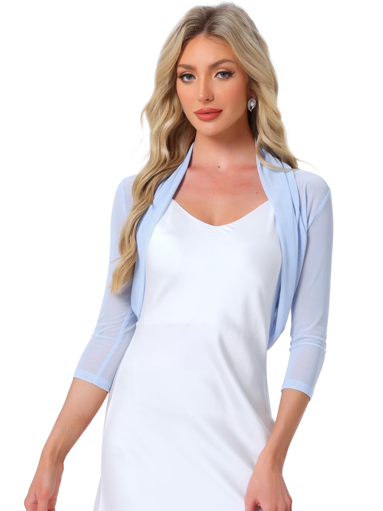 Allegra K Mesh Shrug Belero Women's Short Bolero Cardigan (Pack of 1)