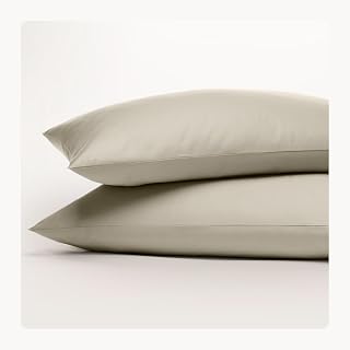 Amqua Pillow Cases 60 x 60 cm, Taupe/Beige (Set of 2) Made from 100% Organic Cotton, Oeko-Tex Certified, Soft and Breathable, Also Ideal as a Decorative Pillow, Cushion Cover 60 x 60 cm, Includes