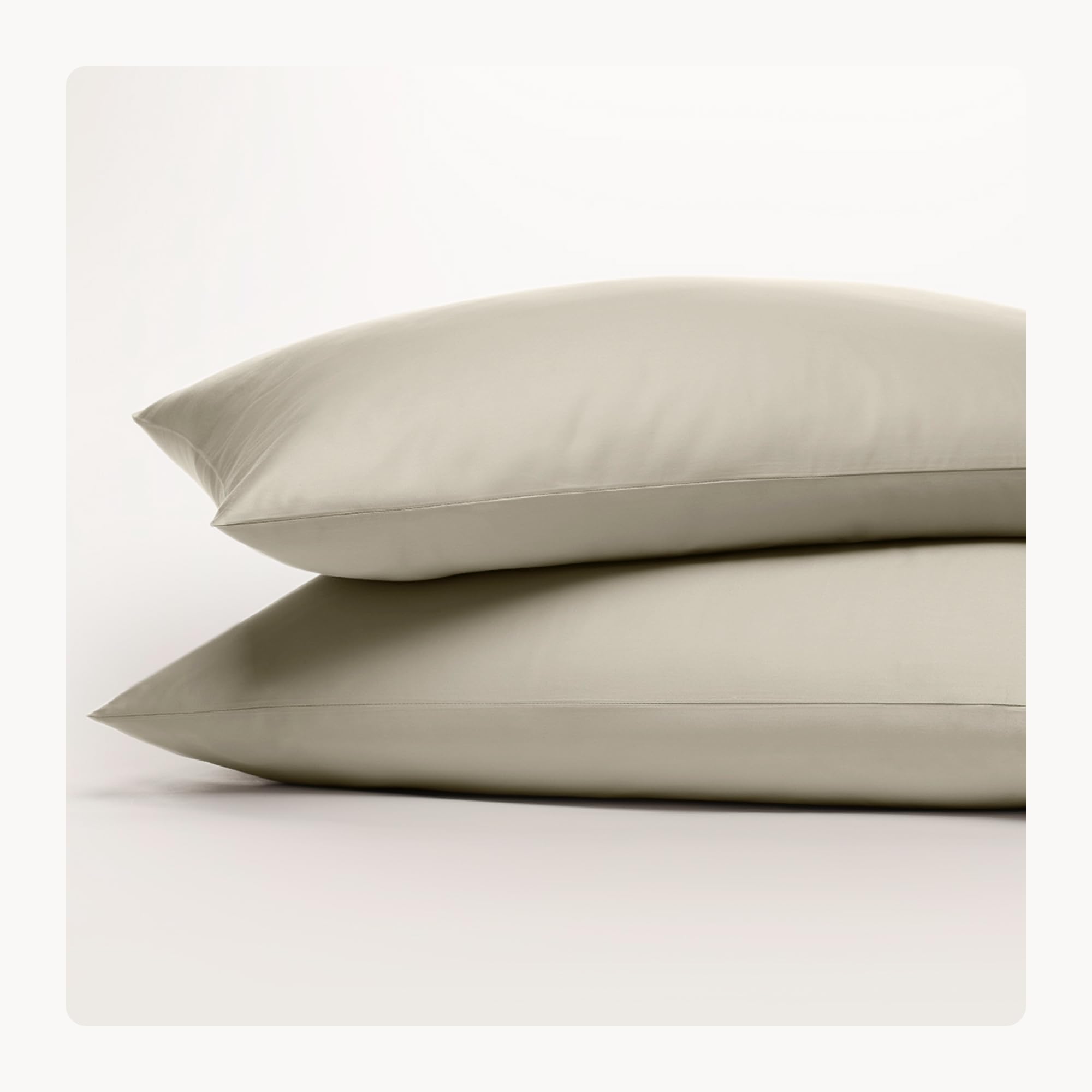Amqua Pillow Cases 60 x 60 cm, Taupe/Beige (Set of 2) Made from 100% Organic Cot