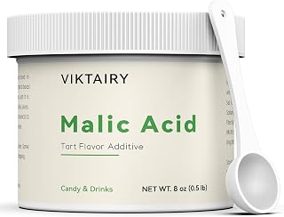 Viktairy Malic Acid Powder, 8 oz, Food Grade | Tart Flavor, for Making Sour Candy, Sour Gummy Bears, Drinks, Juice, Baking, Wine