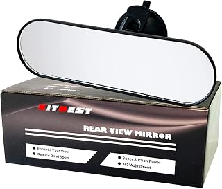 KITBEST Driving Test Instructor Mirror for Rear View, Strong Suction, 220mm | Extra Car Interior Mirror for Examiner Passenger Learner, Non Slip Adhesive Suction Cup, Universal Fit, Easy to Install