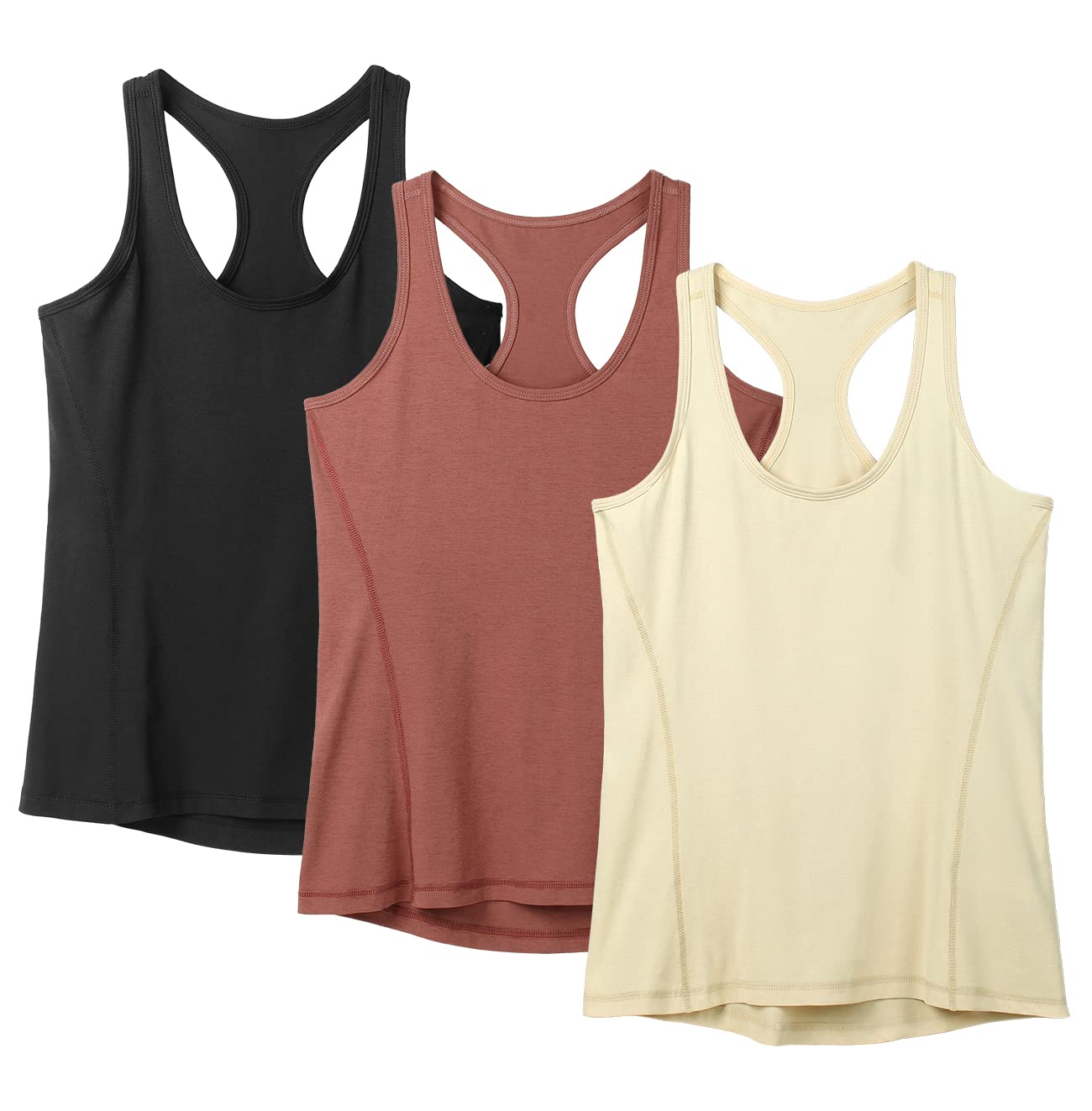 icyzone Women's Tank Top Sports Running Racerback Top Sleeveless Fitness Gym Shi