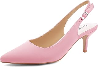 Greatonu Women's Classic Heels with Buckles and Back Straps 3-9 UK