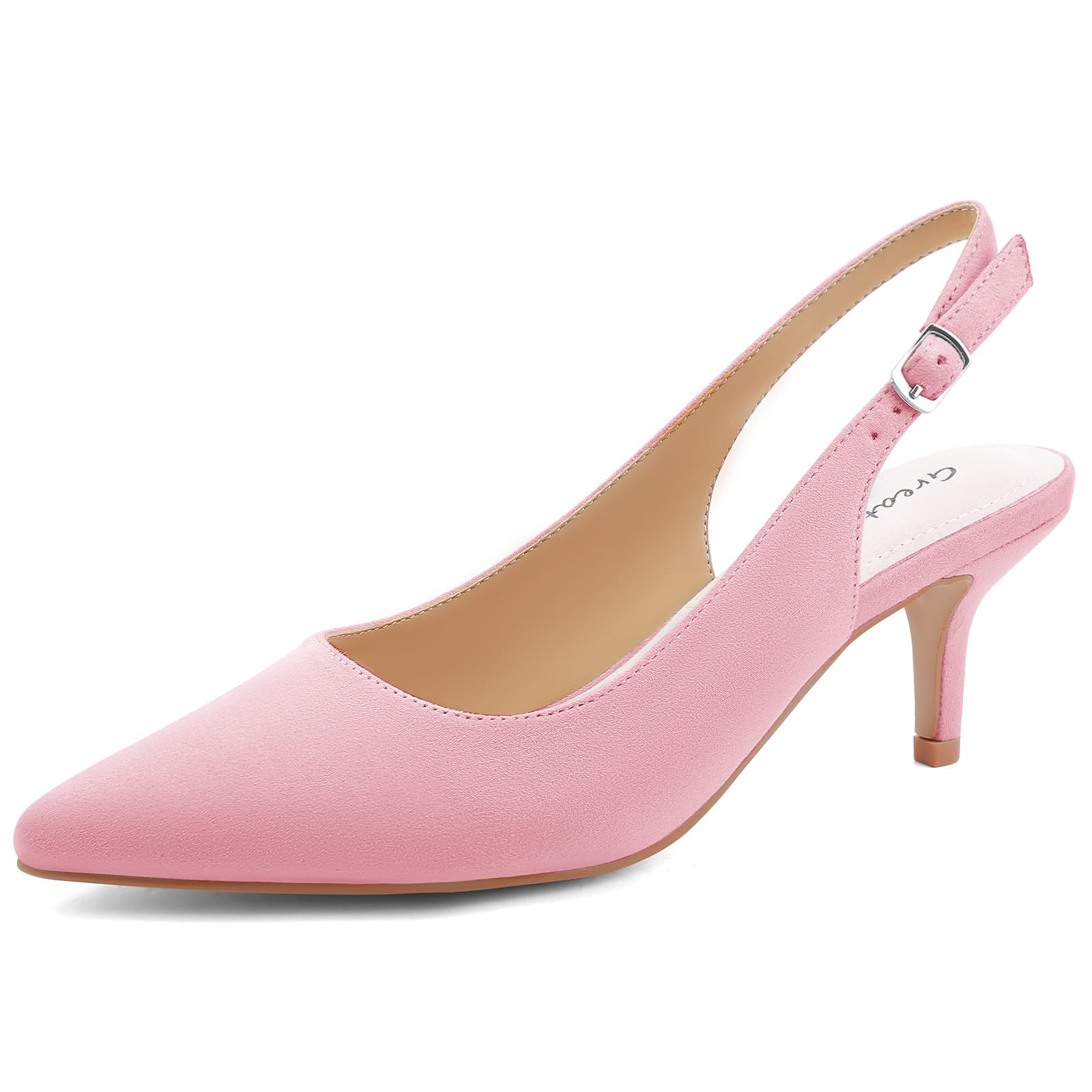 Greatonu Women's Classic Heels with Buckles and Back Straps 3-9 UK