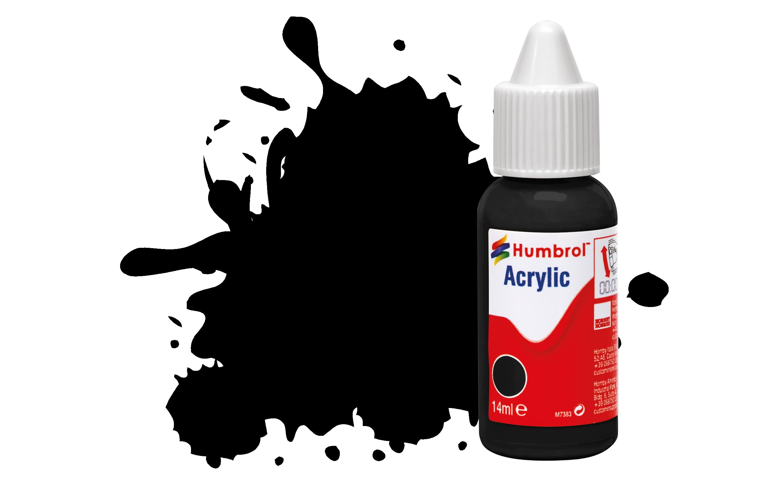 Humbrol No.33 Black - Matt Acrylic Paint 14ml DB0033 | Matt (14ml), Acrylic Pain
