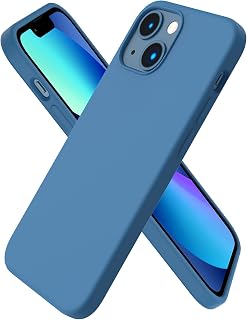 ORNARTO Cover for iPhone 13 Mini Silicone, Shockproof, Fjord Blue