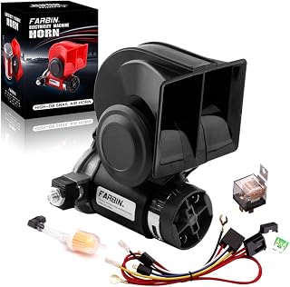 FARBIN Train Horn for Truck Loud Car Horn Snail Air Horn with Relay Harness | Compact, 12V 150dB loud, with relay Harness, universal for any vehicles