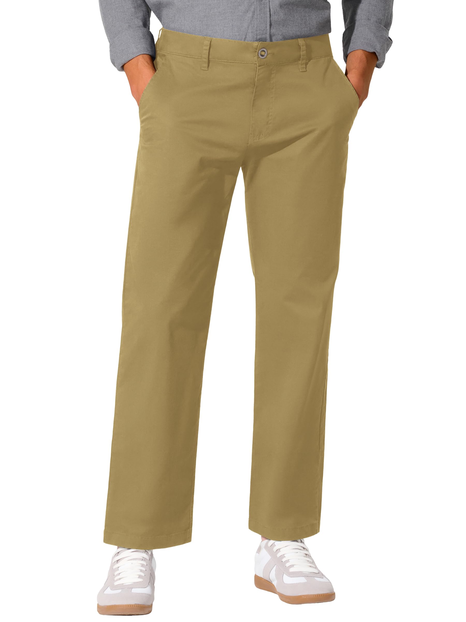 UIQUR Mens Golf Pants Work Dress Pants Casual Pants Classic Flat-Front Stretch C