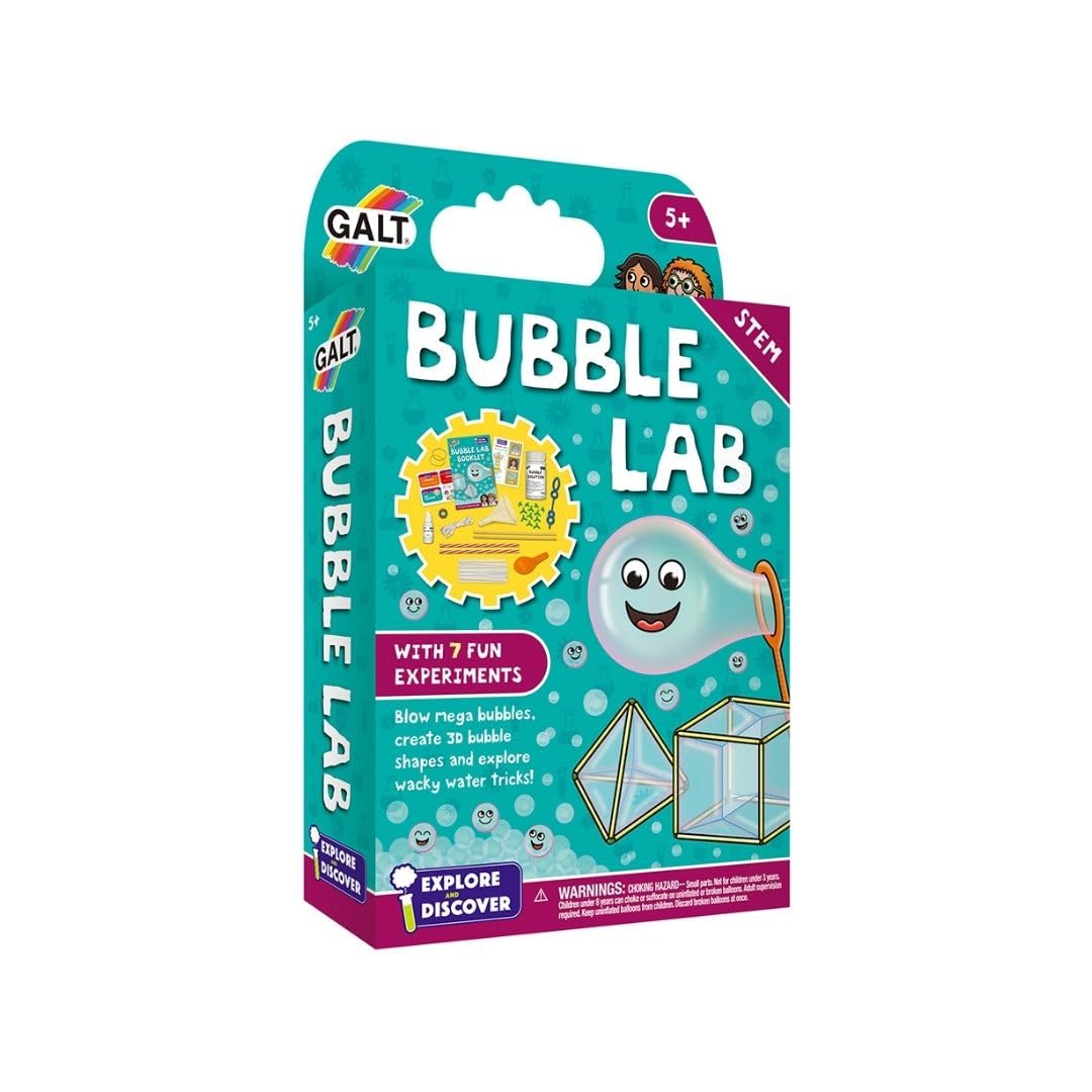 GALT Bubble Lab – Kids Science Kit with 7 Fun Experiments, Wand & More | Explore
