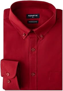 PASHARTUK Wrinkle Free Regular Fit Mens Button Down Shirts Long Sleeve Dress Shirts for Men
