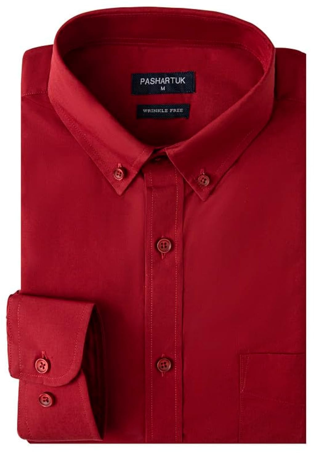 PASHARTUK Wrinkle Free Regular Fit Mens Button Down Shirts Long Sleeve Dress Shi