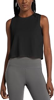 Workout Tops Women Crop Tank Top Quick Dry Athletic Gym Exercise Sleeveless Shirts Muscle Yoga Loose Fit