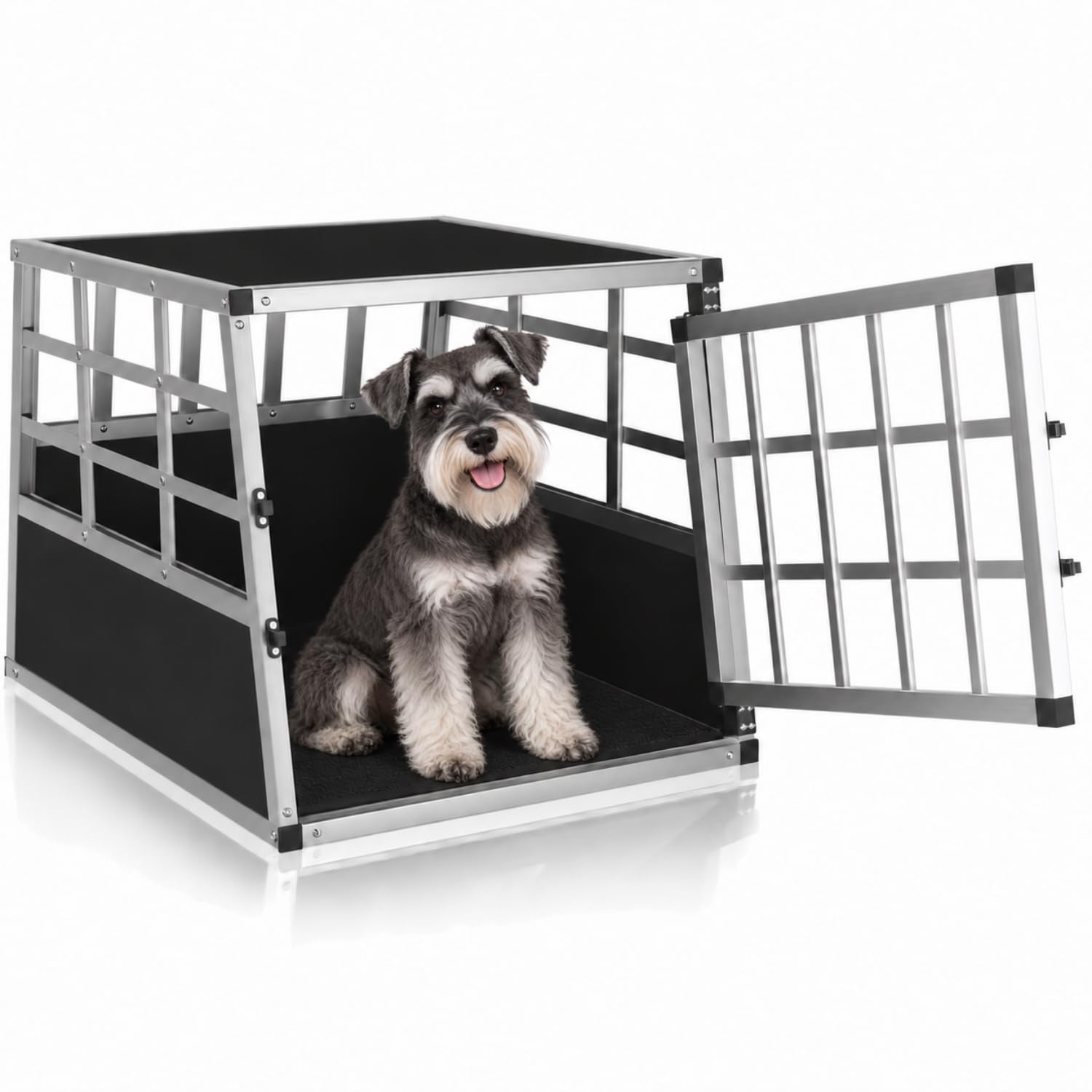 CADOCA Medium Dog Crate Car Boot, Dog Cage M, Travel Carrier, Aluminium | Medium
