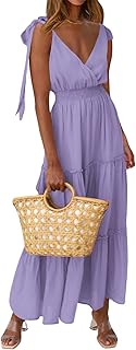 PRETTYGARDEN Women's Tie Straps Summer Maxi Dress 2025 Modern (Pack of 1)