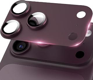 Protezione per obiettivo della fotocamera Phone Pro [copertura completa in metallo] 9H vetro temperato copertura della fotocamera Titanium Dark Cherry