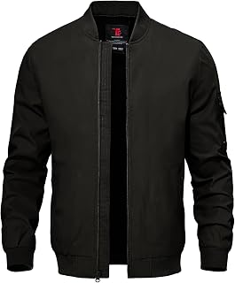 TBMPOY Men's Windproof Bomber Jackets Lightweight Training Jackets Windbreaker Outdoor Golf Fashion Coat